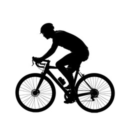 Fototapeta premium silhouette of a man cycling isolated on transparent png