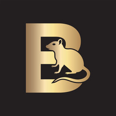 Initial Rat Logo Combine With Letter B Vector Template