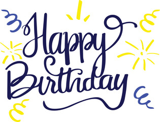 Handwritten Birthday Greeting Illustration