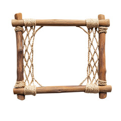 Rustic wooden frame with rope accents, perfect for displaying photos