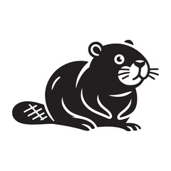 Precise beaver illustration in flat vector silhouette design – beaver silhouette – beaver vector – beaver illustration – silhouette of beaver – beaver icon

