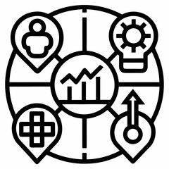 SWOT Analysis black outline icon without background