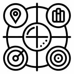 SWOT Analysis black outline icon without background