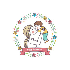 mother's day vector illustration to wish mom and celebrate the day worldwide 