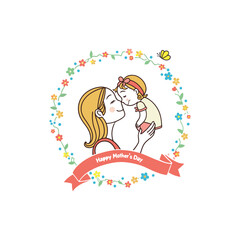 Obraz premium mother's day vector illustration to wish mom and celebrate the day worldwide 