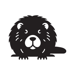 Iconic beaver shape in dark silhouette format for vector platforms – beaver silhouette – beaver vector – beaver illustration – silhouette of beaver – beaver icon

