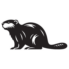 Unique beaver illustration in full silhouette design for branding – beaver silhouette – beaver vector – beaver illustration – silhouette of beaver – beaver icon

