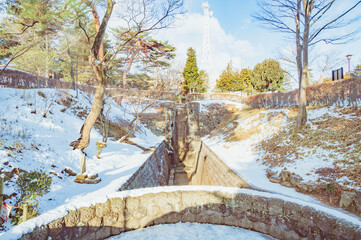 福島　冬の麓山公園（郡山市）