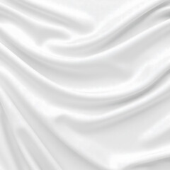 Fototapeta premium Elegant White Silk Fabric Texture Background, Luxurious Smooth Satin Wave Pattern for Design