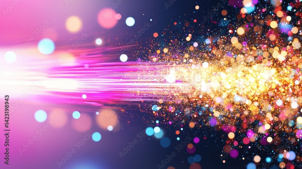 Poster fast-flowing digital streams transmitting data across a neural grid of cyberspace