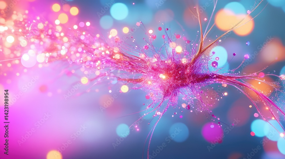 Poster fast-flowing digital streams transmitting data across a neural grid of cyberspace