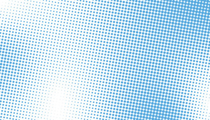 Digital dotted mesh with gradient effect. blue dotted background. monochrome halftone pattern. comic book background