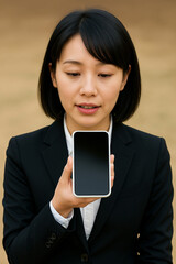 シャドーイングする女性