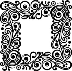 black and white floral frame