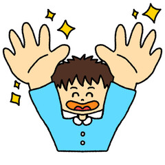 手を洗ってキレイになった男の子