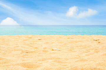 Summer background sea blue with cloud sky, coast island scene mockup water nature travel vacation holidays tropical, mockup ocean ecosystem energy change environment, backdrop product cosmetic.