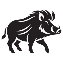 Clean-cut vector of boar silhouette tailored for flat artwork styles – boar silhouette – boar vector – boar illustration – silhouette of boar – boar icon

