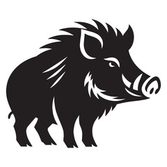 Solid shape boar silhouette built for vector branding packs – boar silhouette – boar vector – boar illustration – silhouette of boar – boar icon

