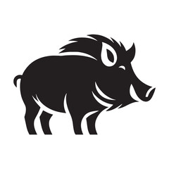 Bold graphic silhouette of boar ideal for clean vector uses – boar silhouette – boar vector – boar illustration – silhouette of boar – boar icon

