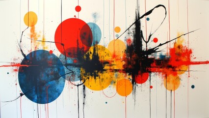 Dot Ink Splashing Abstract Art