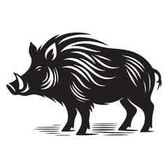 Strong angular boar silhouette in dynamic vector build – boar silhouette – boar vector – boar illustration – silhouette of boar – boar icon

