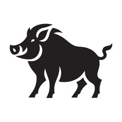 Unique flat boar illustration using shadow-style vector form – boar silhouette – boar vector – boar illustration – silhouette of boar – boar icon


