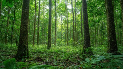 Fototapeta premium Lush, dense tropical forest canopy.