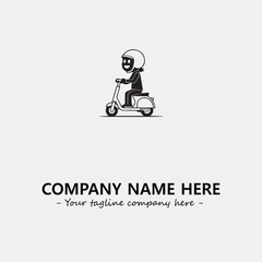 Scooter silhouette illustration black and white for logo company vector image
