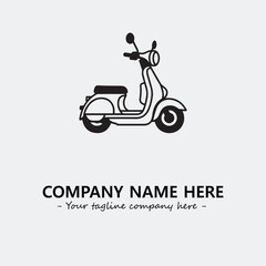 Fototapeta premium Scooter silhouette illustration black and white for logo company vector image 