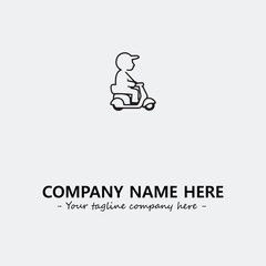 Scooter silhouette illustration black and white for logo company vector image
