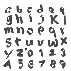 illustration of alphabet letters a to z and numbers without background