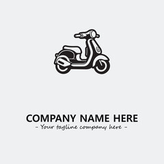 Fototapeta premium Scooter silhouette illustration black and white for logo company vector image 