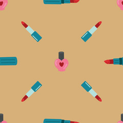 Colorful Makeup Pattern Illustration. Design for fabric, textile, wallpaper, packaging