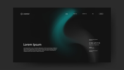 Abstract wave futuristic design of landing page. retro fluid gradient website design