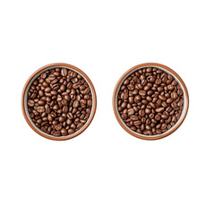 Fototapeta premium Fresh coffee beans in bowls, showcasing rich textures and colors