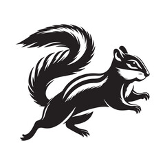 High-definition vector illustration of chipmunk silhouette with clean lines – chipmunk silhouette – chipmunk vector – chipmunk illustration – silhouette of chipmunk – chipmunk icon

