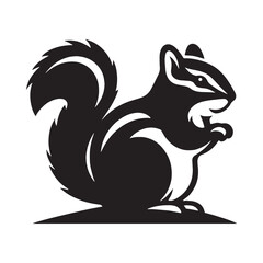 Soft-edged chipmunk silhouette designed for vector-style icons and prints – chipmunk silhouette – chipmunk vector – chipmunk illustration – silhouette of chipmunk – chipmunk icon

