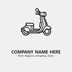 Fototapeta premium Scooter silhouette illustration black and white for logo company vector image 