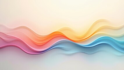 Modern Abstract Rainbow Wave Art Picture