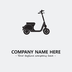 Fototapeta premium Scooter silhouette illustration black and white for logo company vector image 