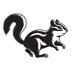 Elegant chipmunk vector in minimal silhouette form for nature logos – chipmunk silhouette – chipmunk vector – chipmunk illustration – silhouette of chipmunk – chipmunk icon

