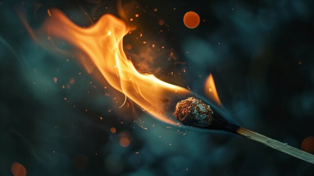 burning match on fire 