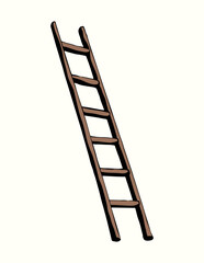 Ladder. Vector pen drawing icon