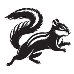 Distinctive chipmunk vector designed with stylized silhouette concept – chipmunk silhouette – chipmunk vector – chipmunk illustration – silhouette of chipmunk – chipmunk icon

