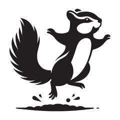 Detailed chipmunk silhouette with intricate vector outline design – chipmunk silhouette – chipmunk vector – chipmunk illustration – silhouette of chipmunk – chipmunk icon

