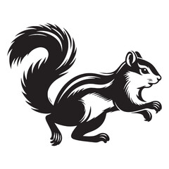 Vector of chipmunk silhouette focusing on smooth curves and edges – chipmunk silhouette – chipmunk vector – chipmunk illustration – silhouette of chipmunk – chipmunk icon

