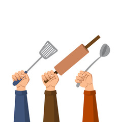 Hands Holding Tool Happy Labor Day Illustration