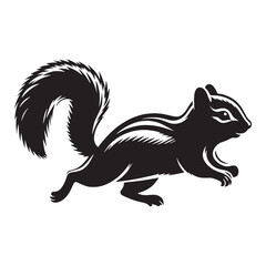 Clear vector of chipmunk silhouette with a friendly, simplistic design – chipmunk silhouette – chipmunk vector – chipmunk illustration – silhouette of chipmunk – chipmunk icon

