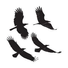 Obraz premium Flying birds vector art silhouettes.