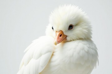 Obraz premium Close-up of pristine white feathers against pure white backdrop, simple, detail, minimal